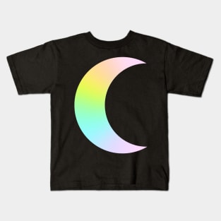 Pastel Rainbow Ombre Moon Kids T-Shirt